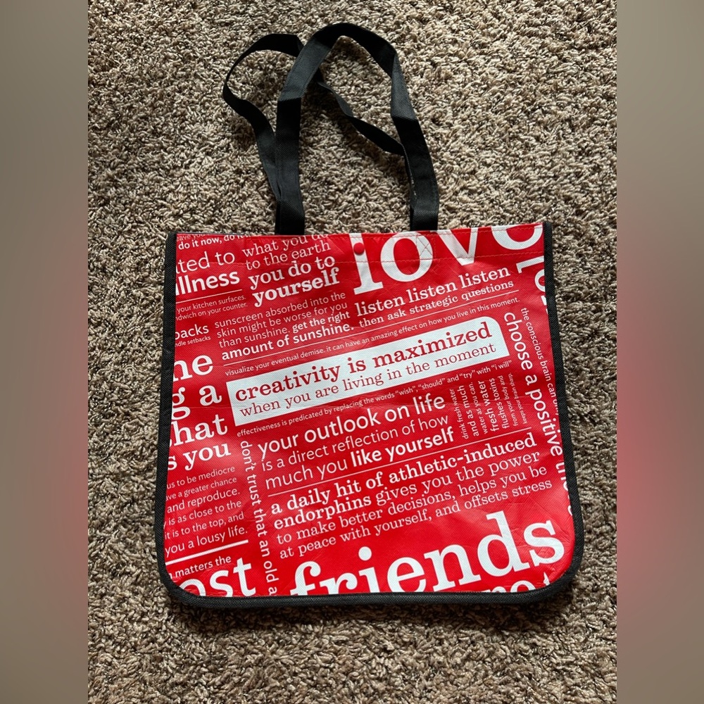 Lululemon Classic Large Red Quote Reusable Bag